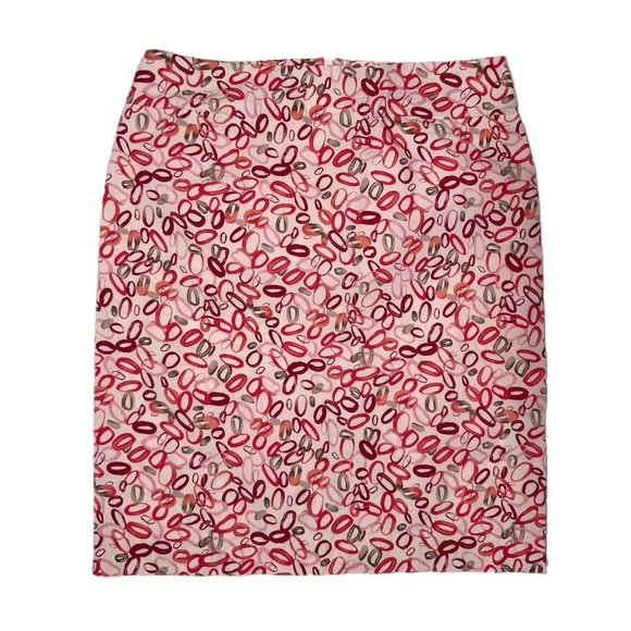 Club Monaco Dresses & Skirts - Club Monaco Cotton Pink & Red Rings Pencil Skirt Size 0
